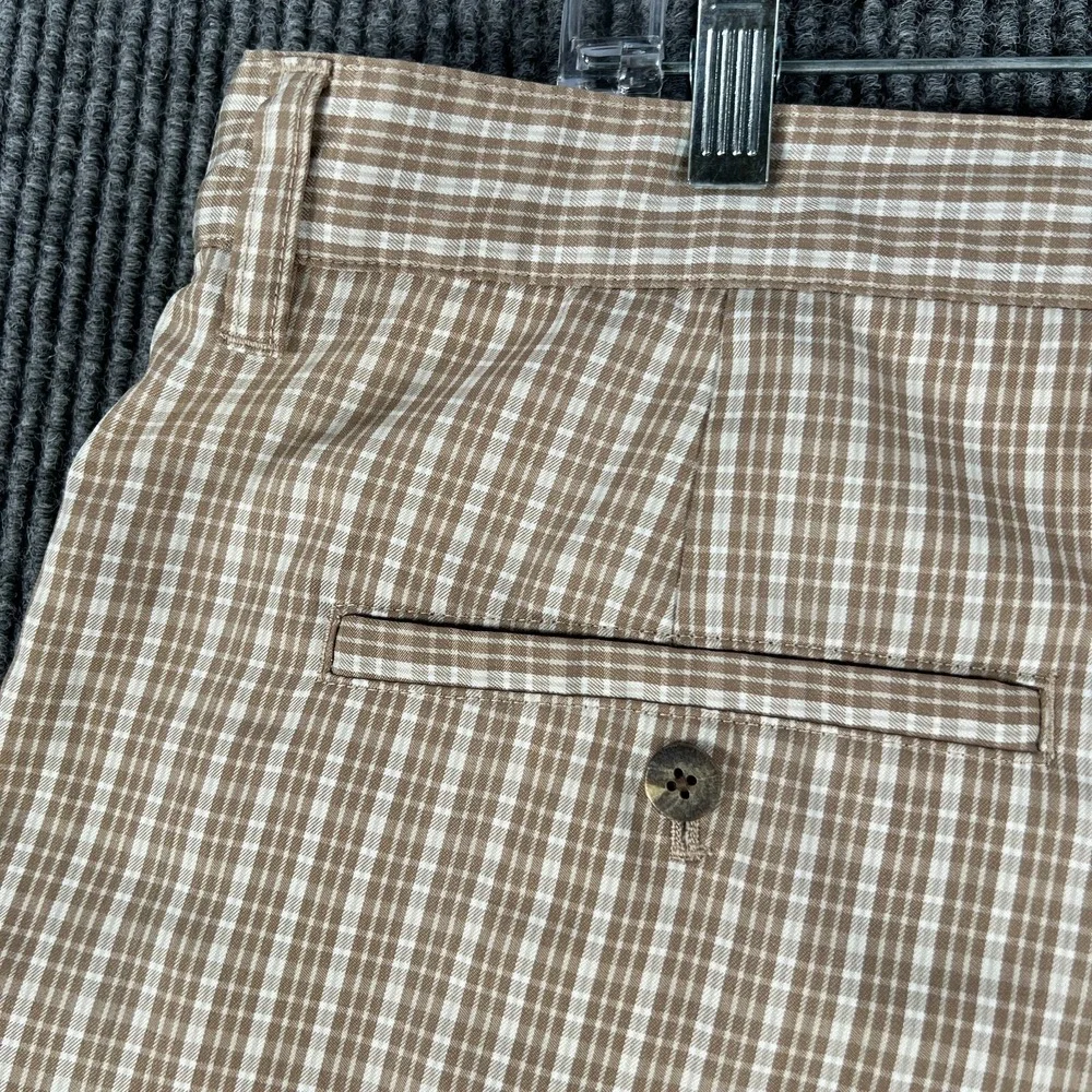 Adidas Mens Shorts 40 Brown Plaid Chino Golf 11